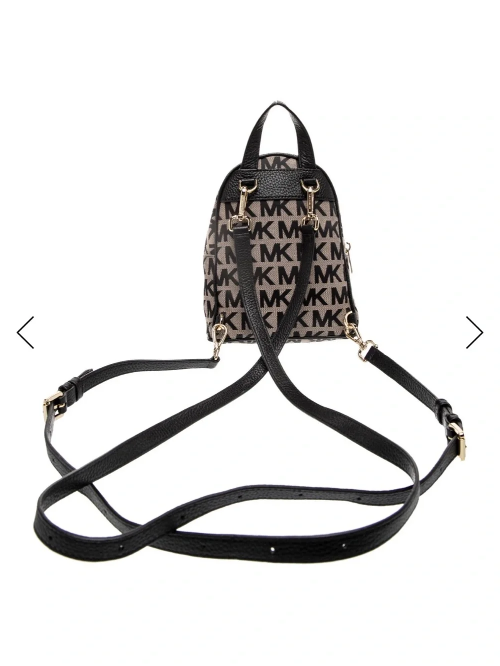 Michael Kors Logo Mini Backpack in Brown and Black with Gold Hardware - Picture 6 of 6